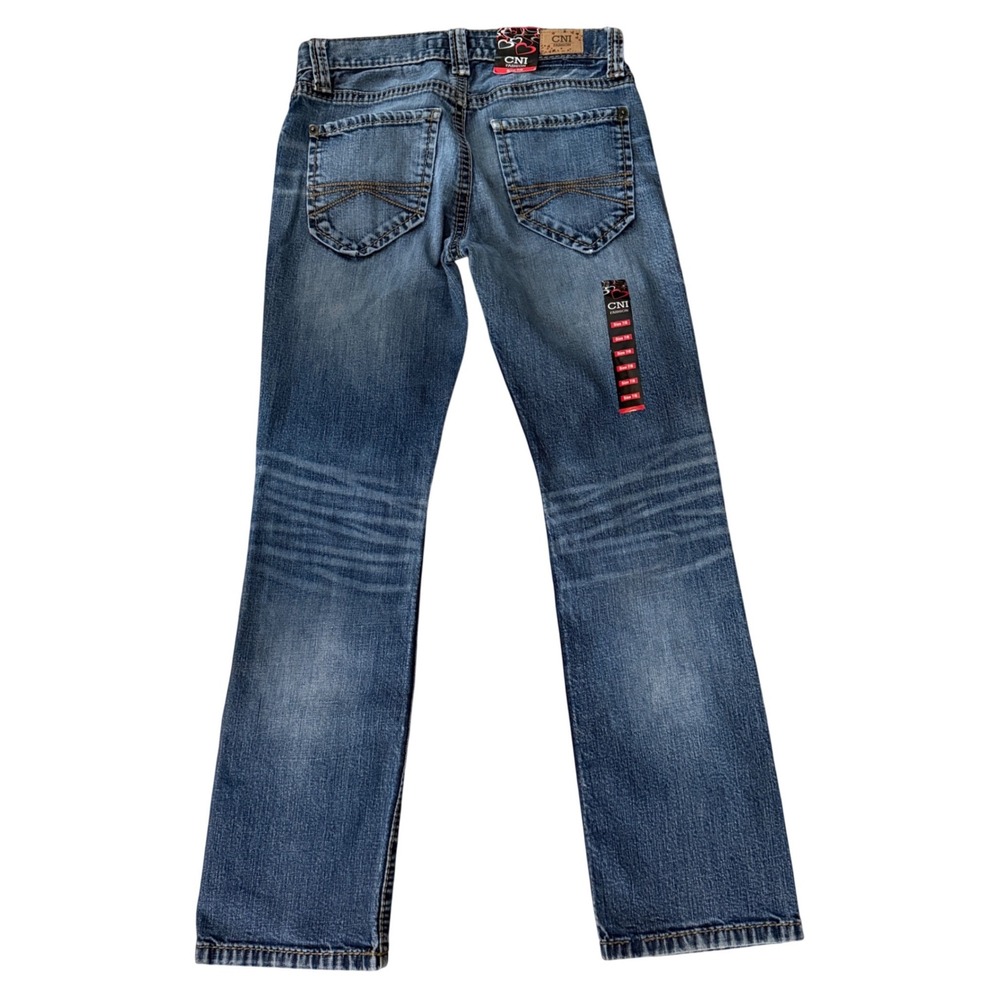 CNI Fashion‎ Kids Jeans Size 7/8 Denim Bootcut Pants Distressed Medium Wash